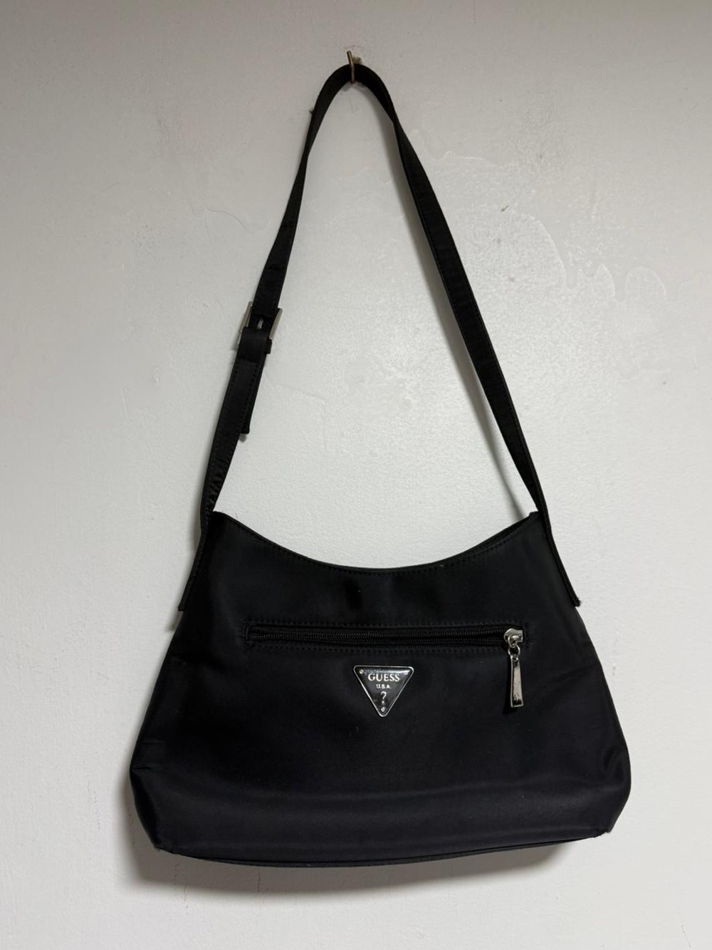 Guess Black Nylon Y2K Baguette Shoulder Bag Adjustable Strap - Picture 2 of 11